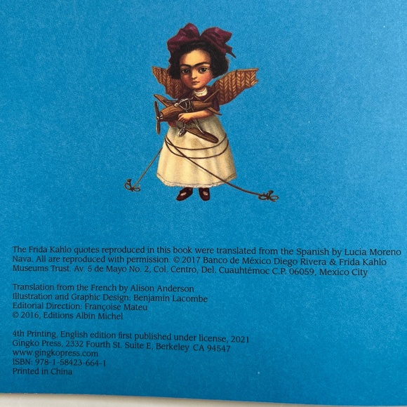 Frida Book Hardcover By Perez Sebastian Ginko Press 11" x 12 1/2" Large Cut Outs - Picture 7 of 12